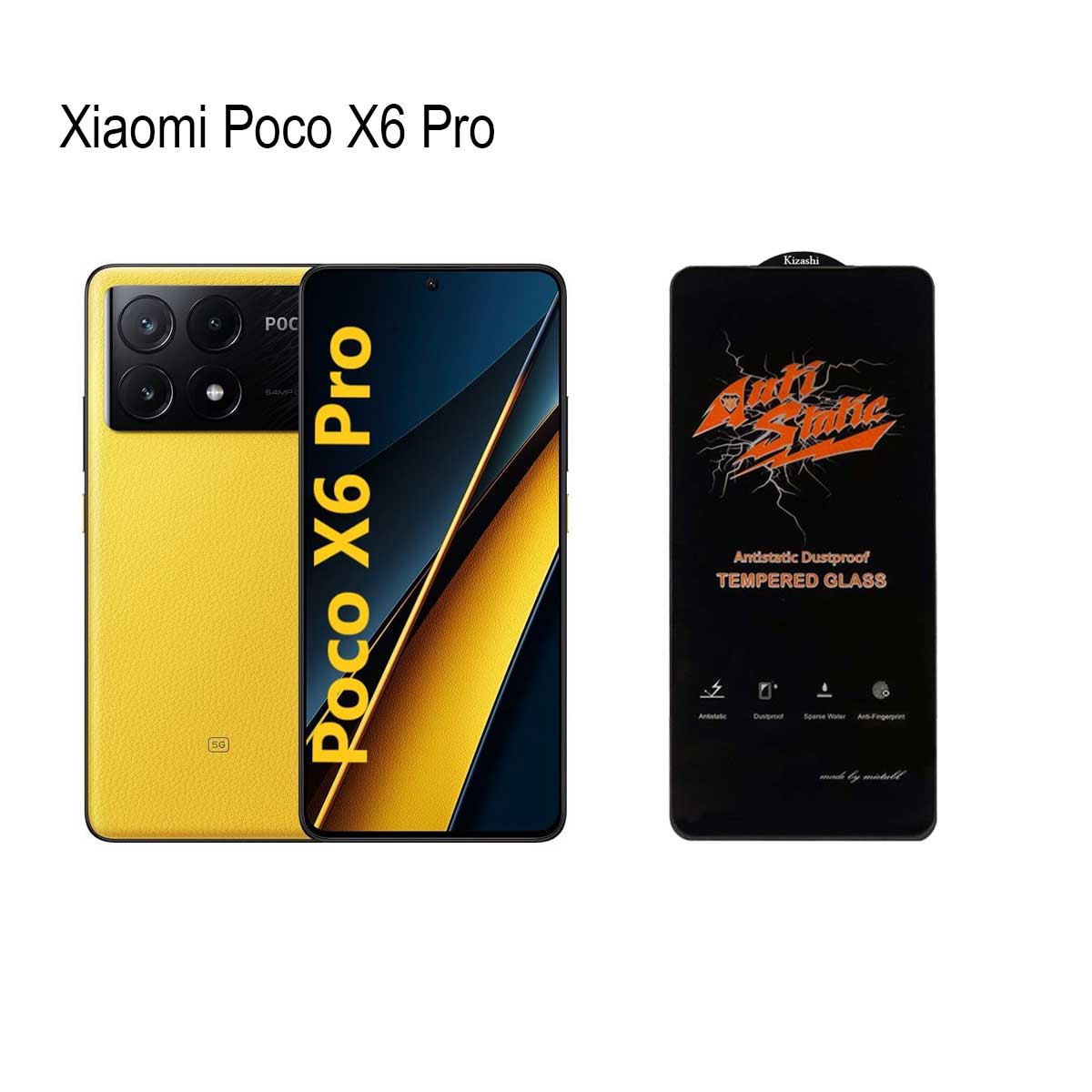 گلس محافظ صفحه نمایش آنتی استاتیک مناسب برای گوشی شیائومی Poco X6 Pro