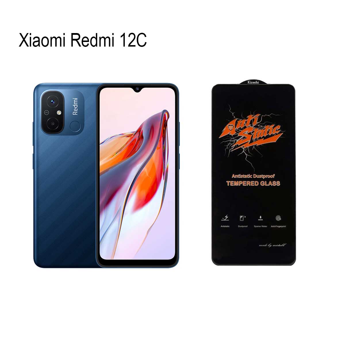 گلس محافظ صفحه نمایش آنتی استاتیک، مناسب برای گوشی شیائومی Redmi 12C